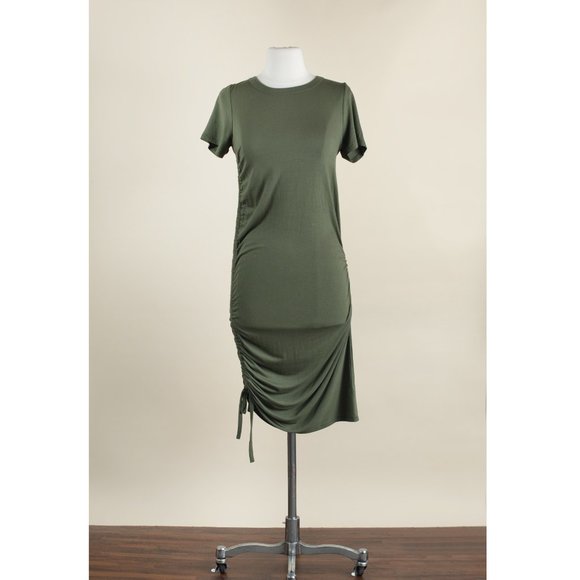 NEW Evereve Allison Joy Ruched Jersey Knit Dress - Picture 3 of 9